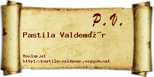 Pastila Valdemár névjegykártya